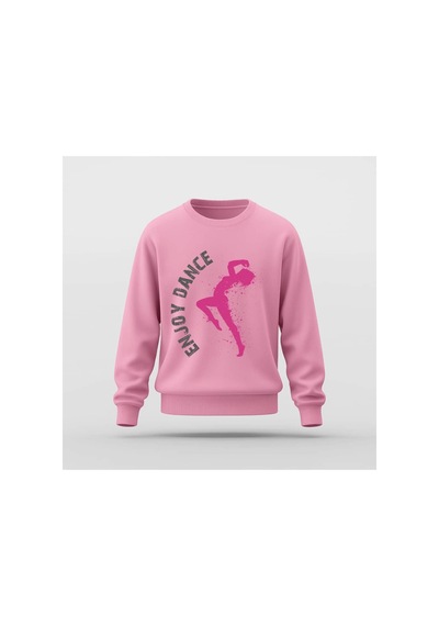 Ada Kostüm Tasarım Enjoy Dance Tasarım Baskılı Basic Sweatshirt Pembe