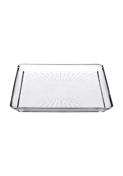 Madlen Servis Tabağı 68683 Madlen Crystal Glass 24x24 Açık Bej