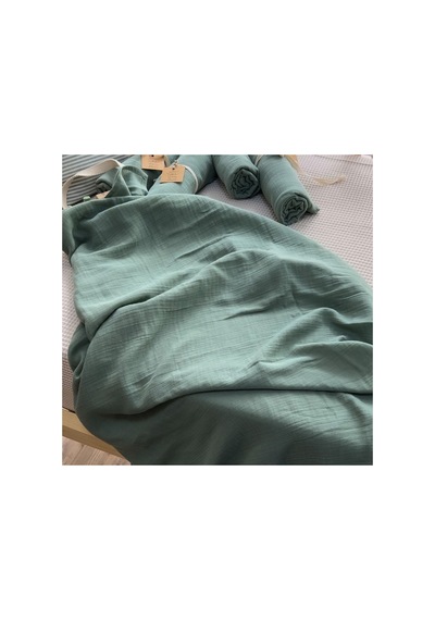 Çift Katlı Müslin Battaniye Geniş En 100 x 120 CM Müslin Örtü Çağla Yeşili