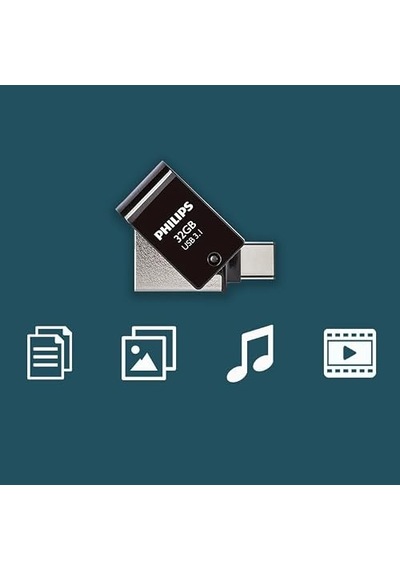 Philips 2'si 1 Arada Otg Edition Ultra Speed Usb-c/usb 3.1 Çift U