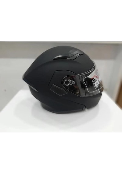 Jk-20 Jk902 Çene Pedli Güneş Vizörlü Çeneden Açılır Kask Mat Black M Beden