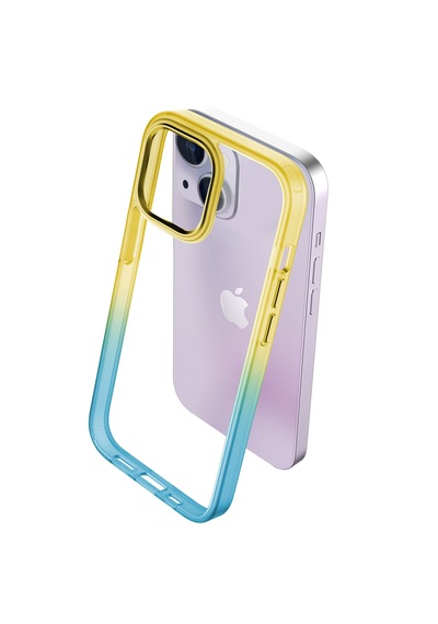 Apple Uyumlu iPhone Buff 13 Air Bumper Rainbow Kılıf Yellow Green