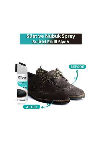 Silver Süet ve Nubuk Yenileyici Sprey Boya Su İtici Etkili Siyah 200ML Beyaz