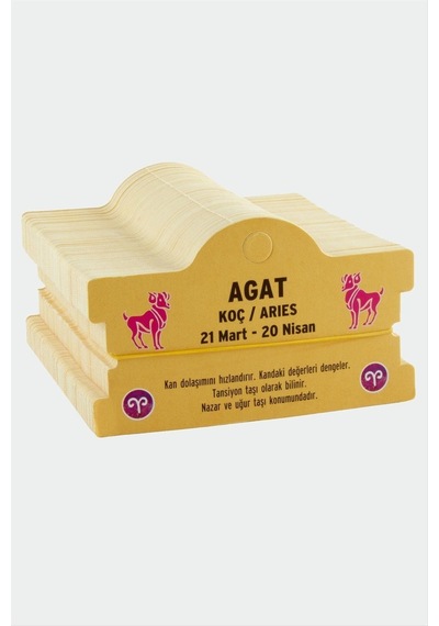 Agat - 773 - - Koç Burç - Novapazr - Bileklik Kartı-sarı Çok Renkli