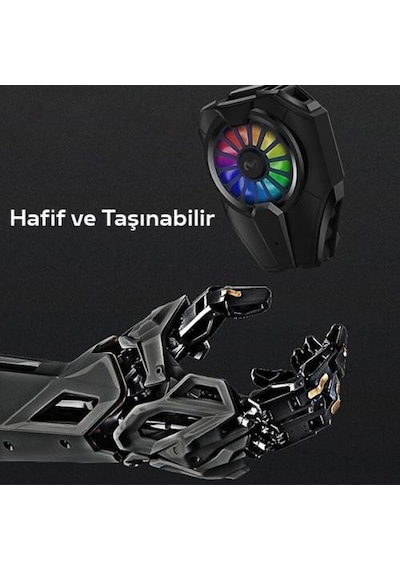 Coofbe Super Soğutucu 6000 Devir Rgb Işıklı Kasırga Telefon Soğutucu Elefon Soğutma Fanı Radyatör Soğutucu