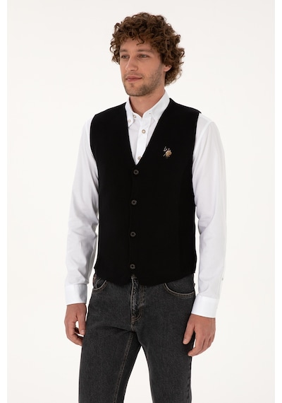 U.s. Polo Assn. Erkek Siyah Hırka Triko 50308565-vr046 Siyah
