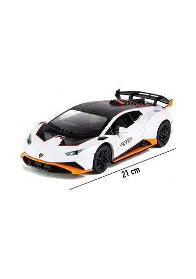 1/24 Ölçek Diecast Metal Lamborghini Huracan Sto Tasarımlı Spor Araba Kapıları Açılan Model Araba