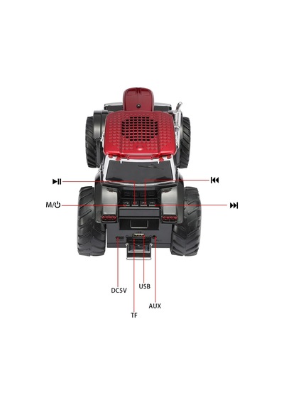 Traktör Görünümlü Bluetooth Hoparlör Sd Kart Usb Fm Radyolu Şarjlı Taşınabilir Speaker