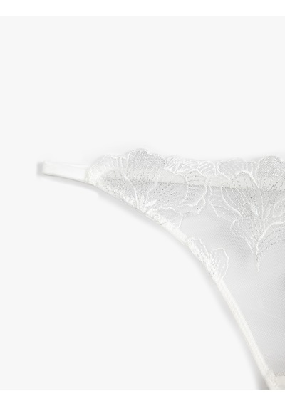 Koton String Külot Dantelli Çiçekli Beyaz 3slk30069mk Beyaz