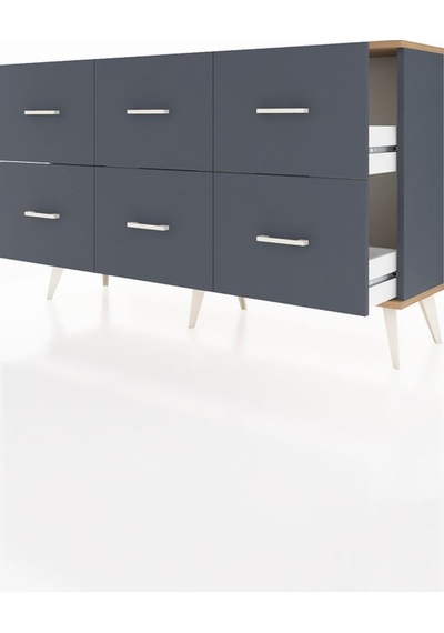Arges Konsol 6 Çekmeceli 132x30x83 Antrasit-çam/antrasit Çam/antrasit Arges Konsol 6 Çekmeceli 132x30x83 Antrasit-çam/antrasit Çam/antrasit