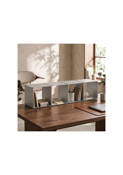 Node 4'lü Modüler Metal Tezgah Üstü Mutfak Rafı Ve Konsol Düzenleyici Stand 33x33 Cm Gümüş - 943953504 Gümüş