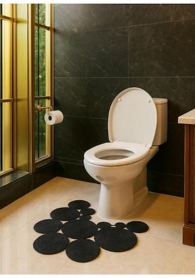 Buççin Online Mağaza Jüt, Hasır, Paspas, Banyo Paspası, Klozet Önü Paspası, Klozet Paspas, Çift Taraflı Jüt Orta 6 - 12 Çok Renkli