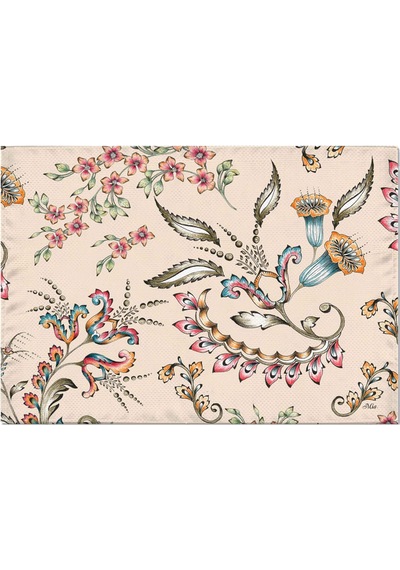 The Mia Flower- 2 Amerikan Servis 6 Lı  Set - 50 x 35 Cm Çok Renkli