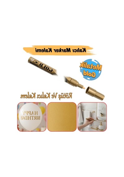 Metalik Yaldızlı Gold Markör Kalemi - Kalıcı Yazı İçin 103 Ivory
