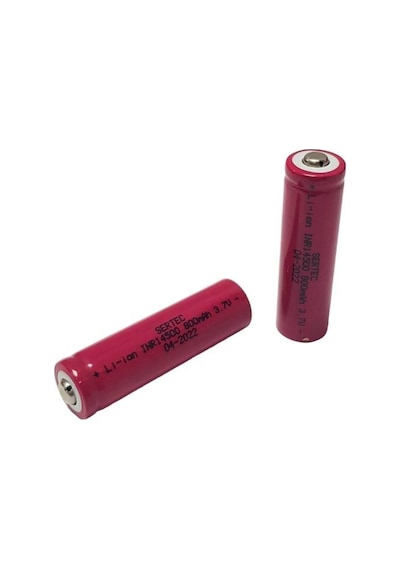Sertec 14500 3.7 Volt 800 mA Li-ion Şarj Edilebilir Pil 2 Adet