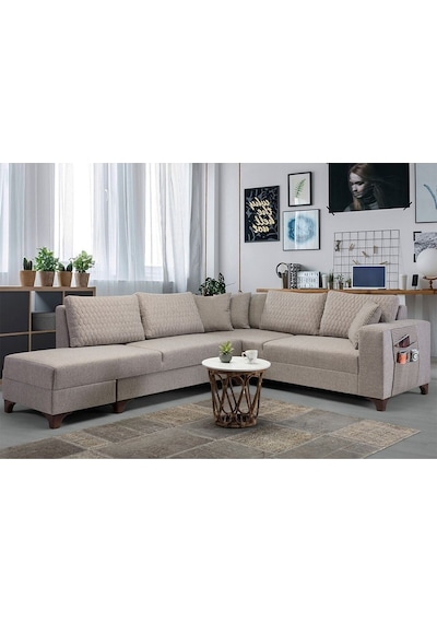 Loft Köşe Koltuk Takımı Krem Krem