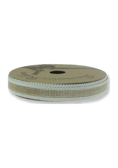 Mutluadim 1.5Cm X 10Metre Iki Kenarı Oyalı Keten Kurdela Kahverengi