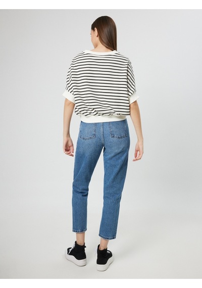 Mom Regular Fit Kadın Pantolon Mavi