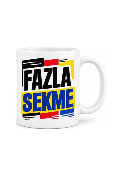 Fazla Sekme Tasarımlı Porselen Kupa - Model 674 Siyah
