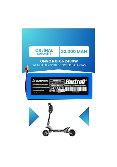 Onvo Rx-05 2400w 60v 20ah Elektrikli Scooter Bataryası Mavi