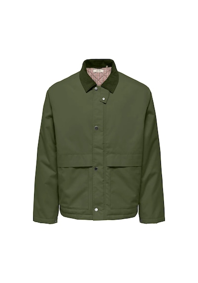 Only & Sons Kosmo Kadife Yaka Erkek Yeşil Ceket - 22034856-on Yeşil