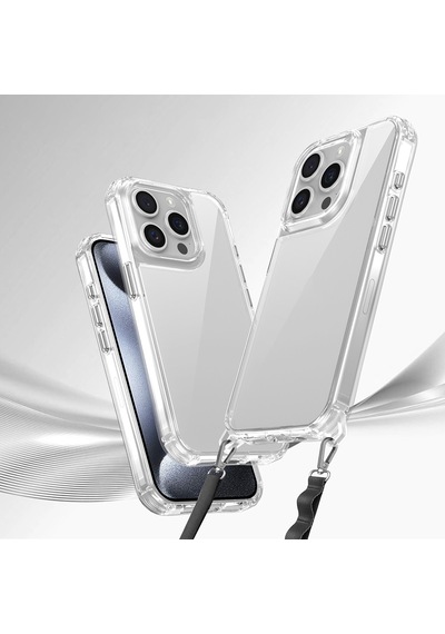 Zore İphone 15 Pro Kılıf Aihttgli Takılabilir Askı Aparatlı Ogaa Snap Silikon Kapak-şeffaf Şeffaf
