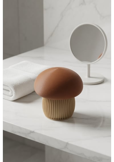 Mantar Tasarımlı Kürdanlık Kapaklı Banyo Organizer Pamuk Kulak Çubuğu Saklama Kutusu 7 X 8