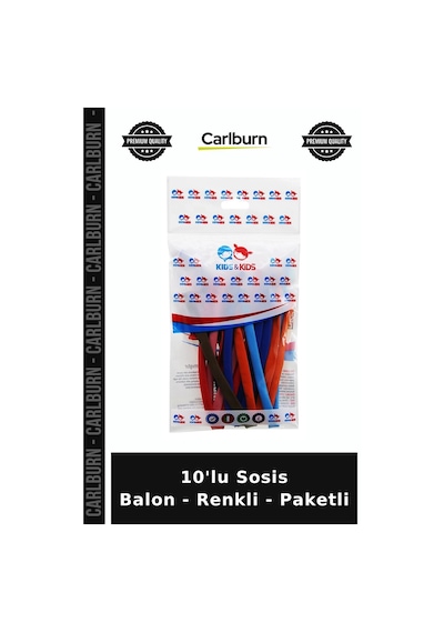 Özel Üretim Parti Doğum Günü Eğlence Dekoratif Kutlama 10'lu Sosis Balon - Renkli - Paketli