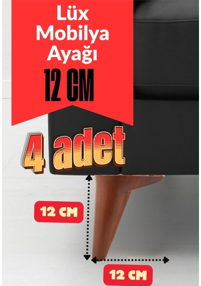 4 Adet 12 Cm Mobilya Ayak Seti Ahşap Desenli Kanepe Koltuk Tv Ünitesi Yükseltici Ayak Kanepe Ayağı Kahverengi Kahverengi