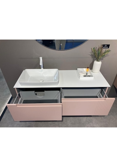 Orka Bıella 140 Alt Modül + Lavabo Mat Pudra Diğer Orka Bıella 140 Alt Modül + Lavabo Mat Pudra Diğer