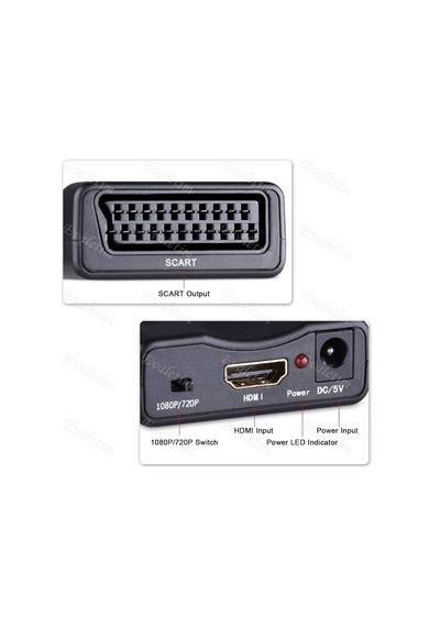 4363 Hdmı To Scart Av Çevirici Dönüştürücü Skart Adaptor Convert