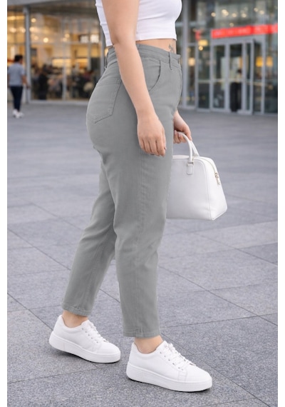 Cedy Denim Mom Fit Jean Büyük Beden Yüksek Bel Carrot Kesim Dar Paça Pileli Esnek Kot Pantolon C600 Taş Rengi Cedy Denim Mom Fit Jean Büyük Beden Yüksek Bel Carrot Kesim Dar Paça Pileli Esnek Kot Pantolon C600 Taş Rengi