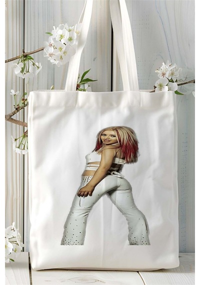 Art Hediye Christina Aguilera Baskılı Bez Çanta Kişiye Özel Model 1 Çok Renkli