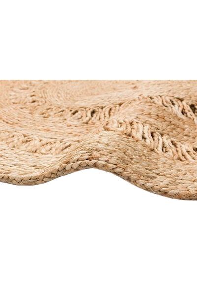 Eko Halı Flatweave Ca-122 Natural Xw Daire Dekoratif Jüt Kilim