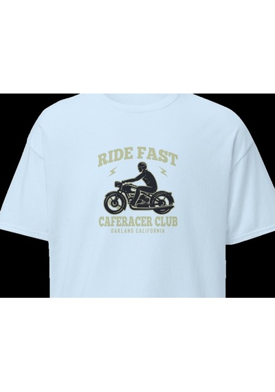 Wildstyle Ride Fast Caferacer Club Motosiklet Vintage Cafe Baskılı Unisex Bisiklet Yaka Pamuklu Tişört - Bebek
