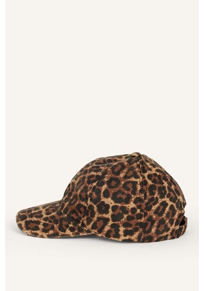Defacto Kadın Leopar Desenli Pamuklu Cap Kahverengi Şapka H6748ax26wnbn66 Kahve-bn66
