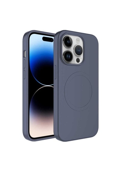 Apple Uyumlu iPhone 13 Pro Max Kılıf M-safe Wireless Şarj Özellikli Pastel Renk Silikon Zore Plas Kapak Lavendery Gray