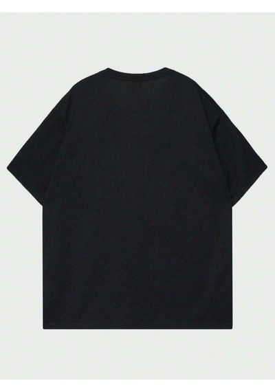 Flood Of Style Erkek Siyah Guys Baskılı Oversize Bisiklet Yaka Tshirt