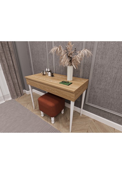 Lüks Aynalı Makyaj Masası %100 Mdf Takı Aksesuar Oda Düzenleyici Organizer Mam01 Sonoma