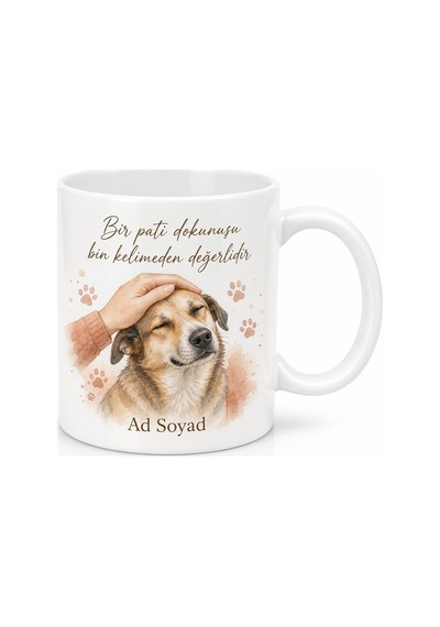 Sokak Köpekleri Sevenlere Pati Dostu Özel Tasarım Baskılı Porselen Kupa Bardak Hediye Beyaz / Çok Renkli