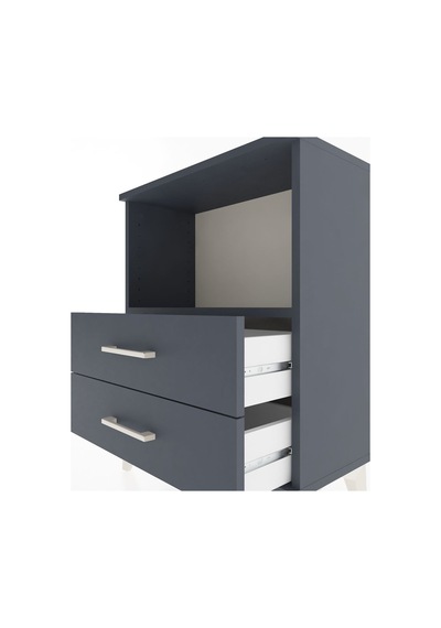 Arges Komodin 2 Çekmeceli 60x30x80 Antrasit-antrasit Antrasit