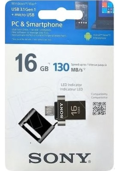 Sony USM16SA3 16 GB Usb 3.0 Çift Micro Flash Bellek