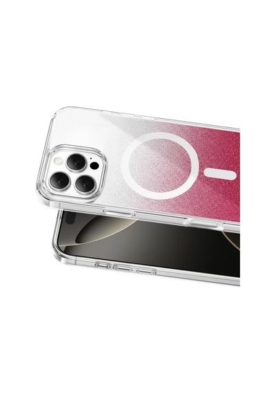 Onegif Apple İphone 16 Pro Max Sora Simli Magsafe Kapak - Kırmızı