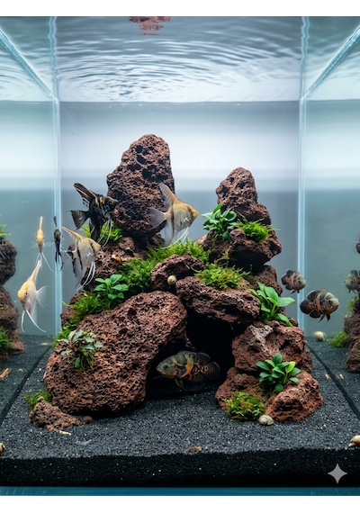 Turuncu Lava Kayası 5 Adet 5-9 Cm Akvaryum Taşı Dekor Süsü Bahçe Peyzaj Kayası