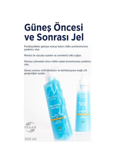 Celenes Herbal Güneş Öncesi Ve Sonrası Nemlendirici Ve Ferahlatıcı Jel