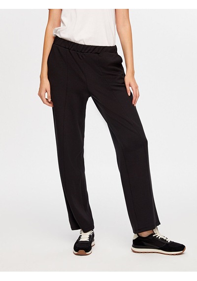 Önü Dikiş Detaylı Modallı Wide Leg Fit Eşofman Alt W26esa005 Uw26esa00510 Siyah