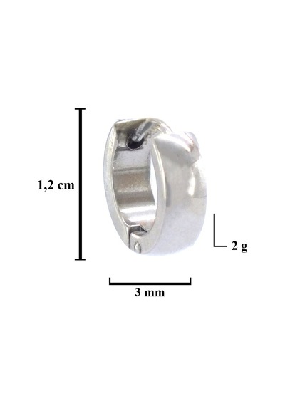 FerizZ 316L Çelik 3MM Halka Küpe UNK-687 Beyaz