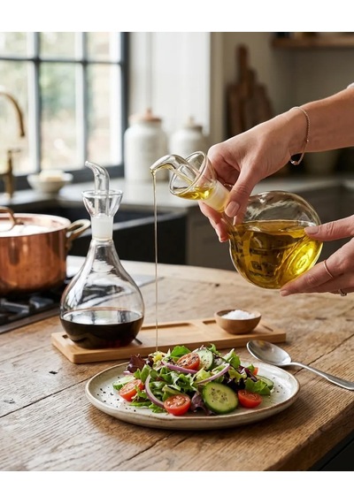 2li Düz Tombul Borosilikat Cam Yağdanlık Ve Sirkelik Seti Bambu Standlı 750 Ml Şeffaf