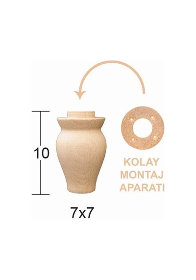 Torna Ayak 10Cm Doğal Ağaç Ft26