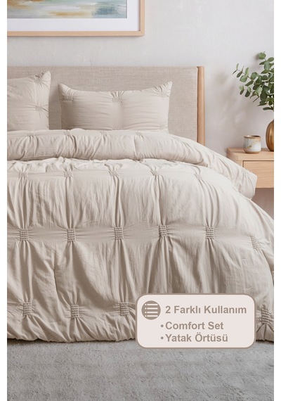 Elart Bianca Çift Kişilik Comfort Set Vizon